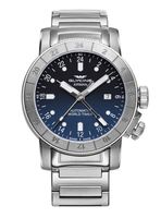 GLYCINE AIRMAN 44 AUTOMATIC WORLD TIMER SS BLUE REF. GL0156 SELF-WINDING GMT CAL. GL293