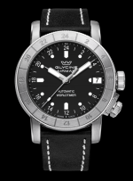 GLYCINE AIRMAN 46 AUTOMATIC WORLD TIMER SS BLACK REF. GL0135 PURIST CAL. GL293