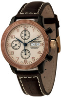 ZENO-WATCH BASEL Clou de Paris Chronograph black+rose gold Ref. 11557TVDD-BRG-f2