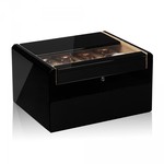 WATCH BOXES Modalo Ref. 701612 Imperia black piano - fine wood & beige velours for 16 watches
