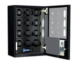 WATCH WINDERS Paul Design PD Addiction 12 Mirror Black LED - services 12 timepieces