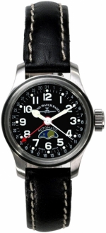 ZENO-WATCH BASEL Basic Pilot Lady Moon Phase & Pointer Date Ref. 8455L-a1 ETA 2685 self-winding caliber