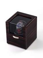 WATCH WINDERS Rothenschild RS-1219-EB for a single watch, brown piano lacquer, 4 rotation programs, mains & battery operation