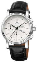 MÜHLE GLASHÜTTE/SA. Classical TEUTONIA II CHRONOGRAPH Ref. M1-30-95-LB silver dial
