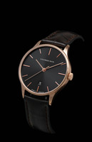 SCHAUMBURG WATCH Classoco 18K No. 02 - solid 18K rose gold (750) automatic w. black dial