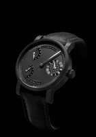 SCHAUMBURG WATCH Retrolateur 16 Black - PVD steel, regulator, double retrograde second, black tapisserie dial