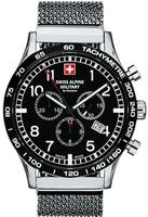 SWISS ALPINE MILITARY aviator chrono Ref.: 1746.9137SAM  - RHQ 5030.D Swiss Quartz Chronograph steel mesh