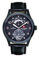 SWISS ALPINE MILITARY retrograde Ref. 1742.1577SAM weekday retrograde RHD 7004.N quartz black PVD carbon
