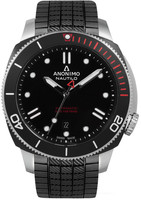 ANONIMO NAUTILO AUTO STEEL / DLC BLACK DIAL Ref. AM-1002.01.001.A11 dual band (rubber+NATO)