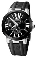 ULYSSE NARDIN Executive DUAL TIME REF. 243-00/42 STEEL CERAMIC BEZEL AUTOMATIC CAL. UN-24 GMT