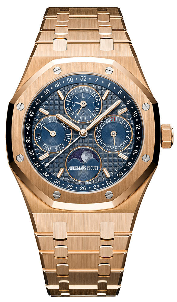 AUDEMARS PIGUET ROYAL OAK PERPETUAL CALENDAR ROSE GOLD BLUE DIAL REF. 26574OR.OO.1220OR.02 AP CAL. 2835