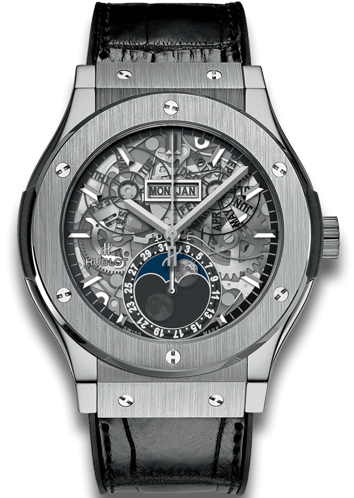 HUBLOT CLASSIC FUSION AEROFUSION MOONPHASE TITANIUM REF. 517.NX.0170.LR  CAL. HUB1131