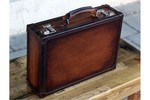 WATCH BRIEFCASES Orbis Timeart OT01-RP10 Watch Collector Case For 10 Watches, High Grade Patinated Leather, Custom Finished