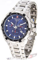 SWISS ALPINE MILITARY star fighter Ref. 7043.9135SAM STEEL-BLUE BRACELET 46MM QUARTZ CHRONOGRAPH CAL. RHQ 5030.D