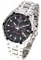 SWISS ALPINE MILITARY star fighter Ref. 7043.9137SAM STEEL-BLACK BRACELET 46MM QUARTZ CHRONOGRAPH CAL. RHQ 5030.D