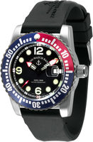 ZENO-WATCH BASEL Airplane Diver 50 ATM Black Dial  Blue-Red Diver Bezel  Ref. 6349-515Q-3-a1-47  Cal. Ronda 515 Quartz