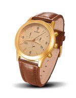 KronSegler MARATHON-CHRONO KS 769 Swiss Quartz Chronograph - IP Gold Case - Topas Dial - Cal. ISA 8161