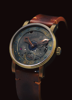 SCHAUMBURG WATCH Unikatorium hand made STEAMPUNK Unique Patina Case & Dial, Patinated hand-wound Cal. SW-7