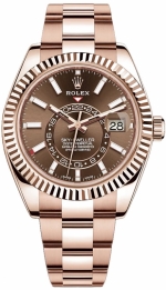 ROLEX SKY-DWELLER 42 REF. 326935-0006 EVEROSE GOLD CHOCOLATE DIAL SELF-WINDING CAL. 9001