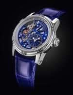 LOUIS MOINET TEMPOGRAPH CHROME REF. LM-50.10.20 STEEL BLUE SELF-WINDING LM50 RETROGRADE CALIBER