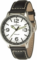 ZENO-WATCH BASEL Tachymeter Pilot Automatic 44mm Steel White Ref. 3650-i2 Self-Winding Cal. ETA 2824-2