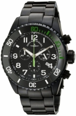 ZENO-WATCH BASEL Diver ceramic Q Chrono Black Green Accents Ref. 6492-5030Q-bk-a1-8M ceramic diving bezel