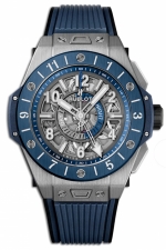 HUBLOT BIG BANG UNICO GMT TITANIUM BLUE CERAMIC 45MM REF. 471.NL.7112.RX CAL. HUB1251