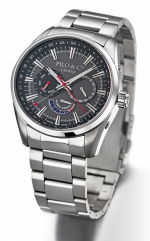 PILO & Co Pieces d'Exception REF. P0610HAS STEEL DARK GREY AUTOMATIC - GMT - POWER RESERVE