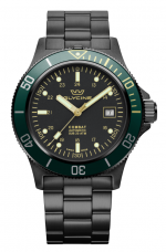GLYCINE COMBAT SUB 42 PVD BLACK GREEN BEZEL RAF. GL0273 SELF-WINDING CAL. GL224