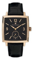 SPECIALITIES CLASSICAL 82 CARRÉ CAMBRÉ Ref. 17085.3527-black (or 3522-white) 18 karat rose gold-leather / black-index-arabic * SOLID GOLD