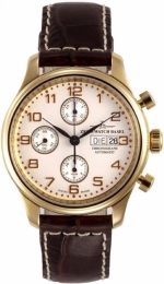 ZENO-WATCH BASEL NC Retro Chronograph DD Ref. 9557TVDD-Pgr-f2 gold plated, Self-winding cal. Valjoux 7750
