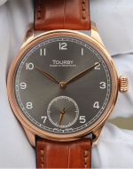 TOURBY (CUSTOM MADE) MARINE ARABIC ANTHRACITE 43 ROSE GOLD IP - DECORATED UNITAS 6498-2 TOP GRADE HAND WOUND CALIBER