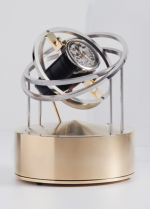 WATCH WINDERS Bernard Favre Planet Double-Axis ATELIER - Satin brass base, brushed stainless steel rings Ref. 309900