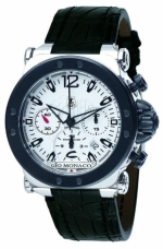 GIO MONACO Graffiti Chrono PVD 757 - White w. Black Accents - Valjoux 7753 Automatic Chronograph Caliber