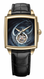 L'DUCHEN Art Collection TOPOLOGY STEEL IP GOLD SQUARE REF. D 444.2 - 29  SELF-WINDING SOPROD CAL.