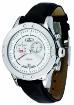 GIO MONACO Estasi Alarm 773 Polished Steel White ISA 8175 quartz cal. alarm, power reserve, small seconds, date