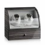 WATCH WINDERS Designhütte Basel 2 LCD - Dark Oak 70005-36 (rotates 2 automatic watches, stores 3 more)