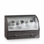 WATCH WINDERS Designhütte Basel 3 LCD - Dark Oak 70005-35 (rotates 3 automatic watches, stores 4 more)