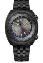 GLYCINE AIRMAN SST 43 GMT AUTOMATIC REF. GL0314 GREY - PVD BLACK GL293 SELF-WINDING CAL.