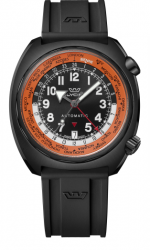 GLYCINE AIRMAN SST 43 GMT AUTOMATIC REF. GL0315 BL/OR - PVD BLACK GL293 SELF-WINDING CAL.