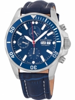 JACQUES LEMANS LIVERPOOL AUTOMATIC CHRONOGRAPH STEEL BLUE 44MM REF. 1-1926C  VALJOUX 7750 CAL.