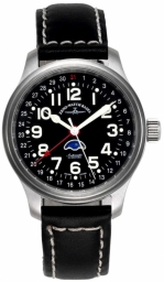 ZENO-WATCH BASEL NC Pilot Moon Phase Pointer Date Ref. 9785-a1 Self-Winding Cal. ETA 2675 (Ltd/300)