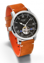 PILO & Co Tempo P0561HAS open heart slim line automatic - black ceramic dial
