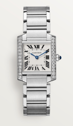 CARTIER TANK FRANÇAISE REF. W4TA0009 STEEL & DIAMONDS