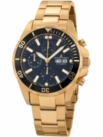 JACQUES LEMANS LIVERPOOL AUTOMATIC CHRONOGRAPH REF. 1-1926H IP GOLD BR 44MM 10ATM VALJOUX 7750 CAL.