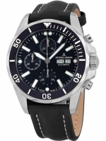 JACQUES LEMANS LIVERPOOL AUTOMATIC CHRONOGRAPH REF. 1-1926A STEEL BLACK 44MM 10ATM VALJOUX 7750 CAL.