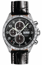 ATLANTIC WORLDMASTER AUTOMATIC CHRONOGRAPH REF. 55861.42.63  BLACK DIAL VALJOUX 7750 CALIBRE