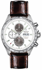 ATLANTIC WORLDMASTER AUTOMATIC CHRONOGRAPH REF. 55861.42.22 INDEX 2-TONE SILVER DIAL VALJOUX 7750 CALIBRE