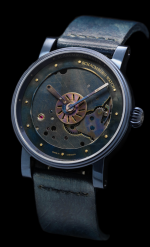 SCHAUMBURG WATCH Unikatorium hand made SteamPunk II Deep Blue Unique Patina Handcrafted & Personalized