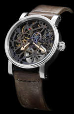 SCHAUMBURG WATCH Unikatorium hand made Old Bridge Steel Skeleton Unique Patinated